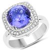 Image 1 : 4.96ct Tanzanite 14K White Gold Ring