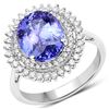 Image 1 : 4.06ct Tanzanite 14K White Gold Ring