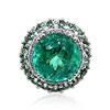 Image 1 : 10.10ct Copper Bearing Paraiba Type Tourmaline 18K White Gold Ring
