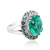 Image 2 : 10.10ct Copper Bearing Paraiba Type Tourmaline 18K White Gold Ring