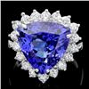 Image 1 : 18k Gold 10.00ct Tanzanite 1.10ct Diamond Ring