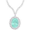 Image 1 : 13.32ct Emerald & Diamond Necklace/Pendant