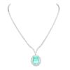 Image 2 : 13.32ct Emerald & Diamond Necklace/Pendant