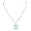 Image 3 : 13.32ct Emerald & Diamond Necklace/Pendant
