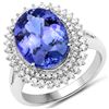 Image 1 : 6.16ct Tanzanite 14K White Gold Ring