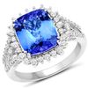 Image 1 : 4.6ct Tanzanite 14K White Gold Ring