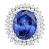 Image 1 : 17.52ct Oval Tanzanite & Diamond Ring