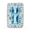 Image 1 : 31.4ct Emerald Cut Aquamarine & Diamond Ring