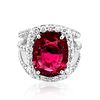 Image 1 : 5.47ct NATURAL Rubellite Tourmaline 18K White Gold Ring