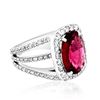 Image 3 : 5.47ct NATURAL Rubellite Tourmaline 18K White Gold Ring