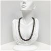 Image 1 : 8-10mm Tahitian Aubergine Near-Round Pearl Necklace with Gold Clasp