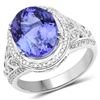 Image 1 : 6.04ct Tanzanite 14K White Gold Ring