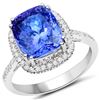 Image 1 : 5.73ct Tanzanite 14K White Gold Ring