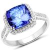 Image 1 : 4.07ct Tanzanite 14K White Gold Ring
