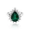 Image 1 : 3.16ct NATURAL Emerald 14K White Gold Ring
