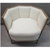 Image 2 : Qty 1 Wooden 5-Sided Geometric Chair w/ Upholstered Back & Seat 32" x 34" x 30"H