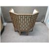 Image 8 : Qty 1 Wooden 5-Sided Geometric Chair w/ Upholstered Back & Seat 32" x 34" x 30"H