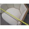 Image 8 : Qty 1 Wooden 5-Sided Geometric Chair w/ Upholstered Back & Seat 32" x 34" x 30"H