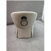 Image 2 : Rolling Curved Back Upholstered Chair w/ Skirt & Pull Ring 22"x21"x34"H