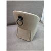 Image 2 : Rolling Curved Back Upholstered Chair w/ Skirt & Pull Ring 22"x21"x34"H