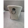 Image 2 : Rolling Curved Back Upholstered Chair w/ Skirt & Pull Ring 22"x21"x34"H