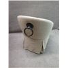 Image 2 : Rolling Curved Back Upholstered Chair w/ Skirt & Pull Ring 22"x21"x34"H