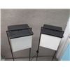 Image 2 : Qty 2 Square Metal Floor Lamps 15"x15"x55"H (Some rust on base)