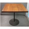 Image 1 : Composition Wooden Table on Pedestal Base 36" x 36" x 35"H (has scratches, needs refinishing)
