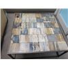 Image 2 : Metal Coffee Table w/ Distressed Hard Wood or Stone Material 42"x42"x18"H (Heavy)