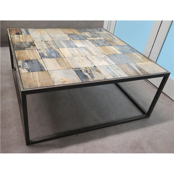 Metal Coffee Table w/ Hard Wood or Stone Material 42"x42"x18"H (Heavy)