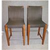 Image 1 : Qty 2 Quinta Teak Woven Counter Height Chairs 20" x 14" x 42"H
