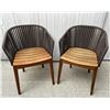 Image 2 : Qty 2 Tribu Mood Teak Chairs w/ Braided Back 23"x18"x31"H (each retail $1440 when new)
