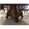 Image 3 : LARGE ROUND MAHOGANY FINISH HEAVILY CARVED DINING TABLE WITH LAZY SUSAN
