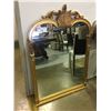 Image 1 : WOOD FRAMED GOLD FINISH WALL MIRROR-APPROX. 33" X 47"
