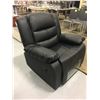 Image 5 : BLACK LEATHER 3PC. RECLINING SOFA SET - SOFA, LOVESEAT & CHAIR