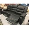 Image 7 : BLACK LEATHER 3PC. RECLINING SOFA SET - SOFA, LOVESEAT & CHAIR