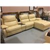Image 2 : GENERAL LEATHER POWER RECLINING SECTIONAL SOFA - OFF-WHITE CREAM COLOR