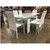 Image 1 : SIGNATURE ASHLEY DESIGN GLASS TOP EXTENDABLE DINING TABLE WITH 6 CHAIRS