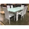 Image 2 : SIGNATURE ASHLEY DESIGN GLASS TOP EXTENDABLE DINING TABLE WITH 6 CHAIRS