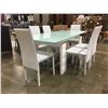 Image 1 : SIGNATURE ASHLEY DESIGN GLASS TOP EXTENDABLE DINING TABLE WITH 6 CHAIRS (BOXED)