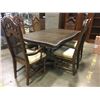 Image 1 : DOUBLE PEDESTAL TRADITIONAL STYLE DINING TABLE WITH 6 CHAIRS (MISSING LEAF EXTENSION)