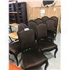 Image 1 : SET OF 8 BROWN VELOUR UPHOLSTERED DINING CHAIRS
