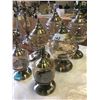 Image 3 : GROUP OF 6 GLASS & BRASS FINISH LIDDED DRY FLOWER/POTPOURRI JARS