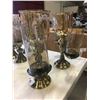 Image 2 : PAIR OF GLASS & BRASS FINISH CANDELABRA'S