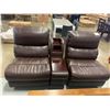 Image 1 : GENERAL LEATHER LOVESEAT SECTIONAL SOFA SECTION WITH CENTER CONSOLE - BROWN COLOR