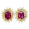 Image 1 : Natural Red Ruby &  Sapphire Earrings