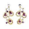 Image 2 : Natural Rhodolite Garnet & Sapphire Earrings