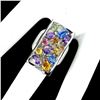 Image 2 : Naytural Kyanite Amethyst Citrine Tourmaline Cocktail Ring