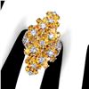 Image 1 : Natural Citrine Rhodolite Tanzanite Ring
