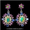 Image 1 : Natural Ethopian White  Opal Kyanite Rhodolite Earrings